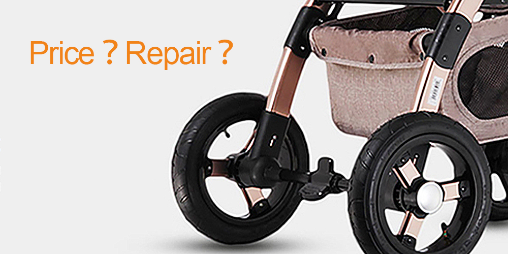 Which of the pneumatic tire and spring suspension of a baby carriage is better